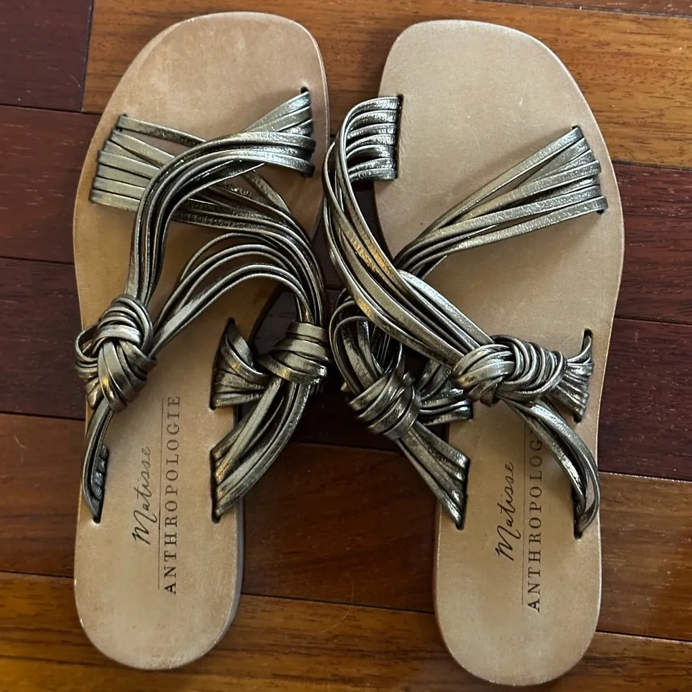 NEW Anthropologie Matisse Mystic Sandals Vacation Slides Boho Bronze Brown 6M - Image 4