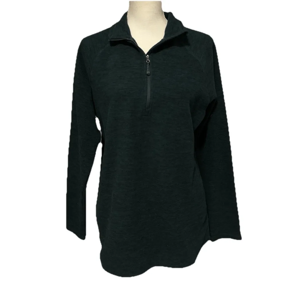 Eddie Bauer  Womens Midweight Quarter Zip Fleece Pullover (Evergreen, XL) - Image 3