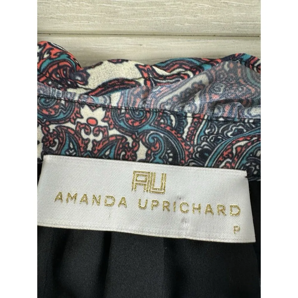 Revolve Amanda Uprichard Paisley Long Sleeve Drop Waist Tiered Shift Dress Sz S‎ - Image 2