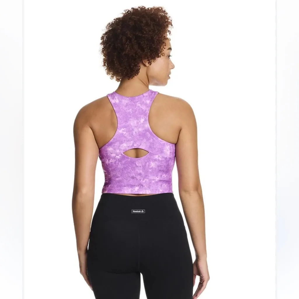 Reebok Women's Ace Medium Impact Bra Tank Top purple Tie Dye sz XS (NWT) - Image 2