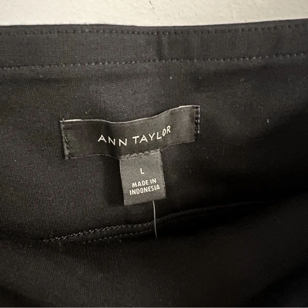 Ann Taylor Black Skinny Dress Pants Size Large NEW Exposed Double Zipper Front - Image 5