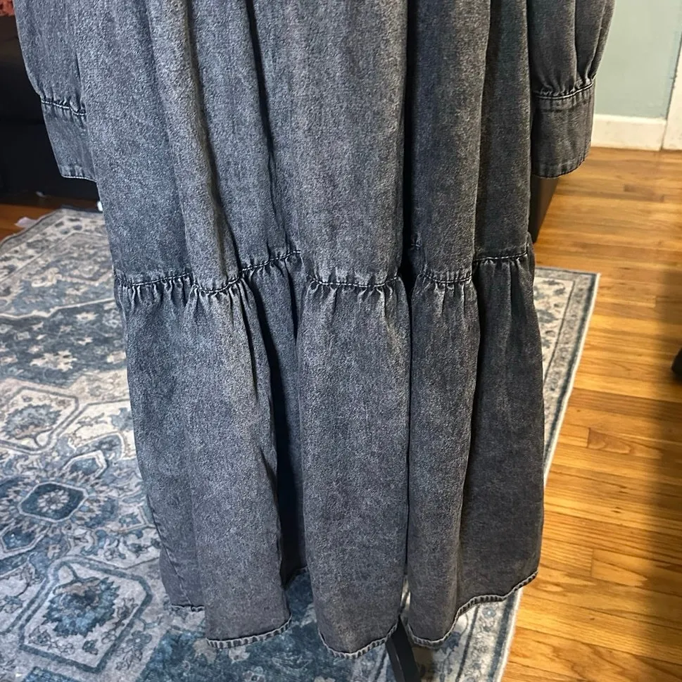 Idem Ditto Black Denim Tiered Dress – Edgy & Effortlessly Chic - Image 2