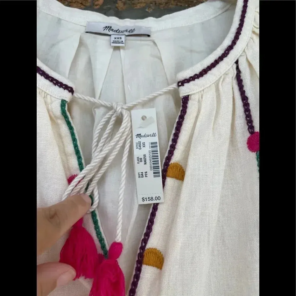 Madewell Willow Embroidered Shift Dress XXS - Image 8