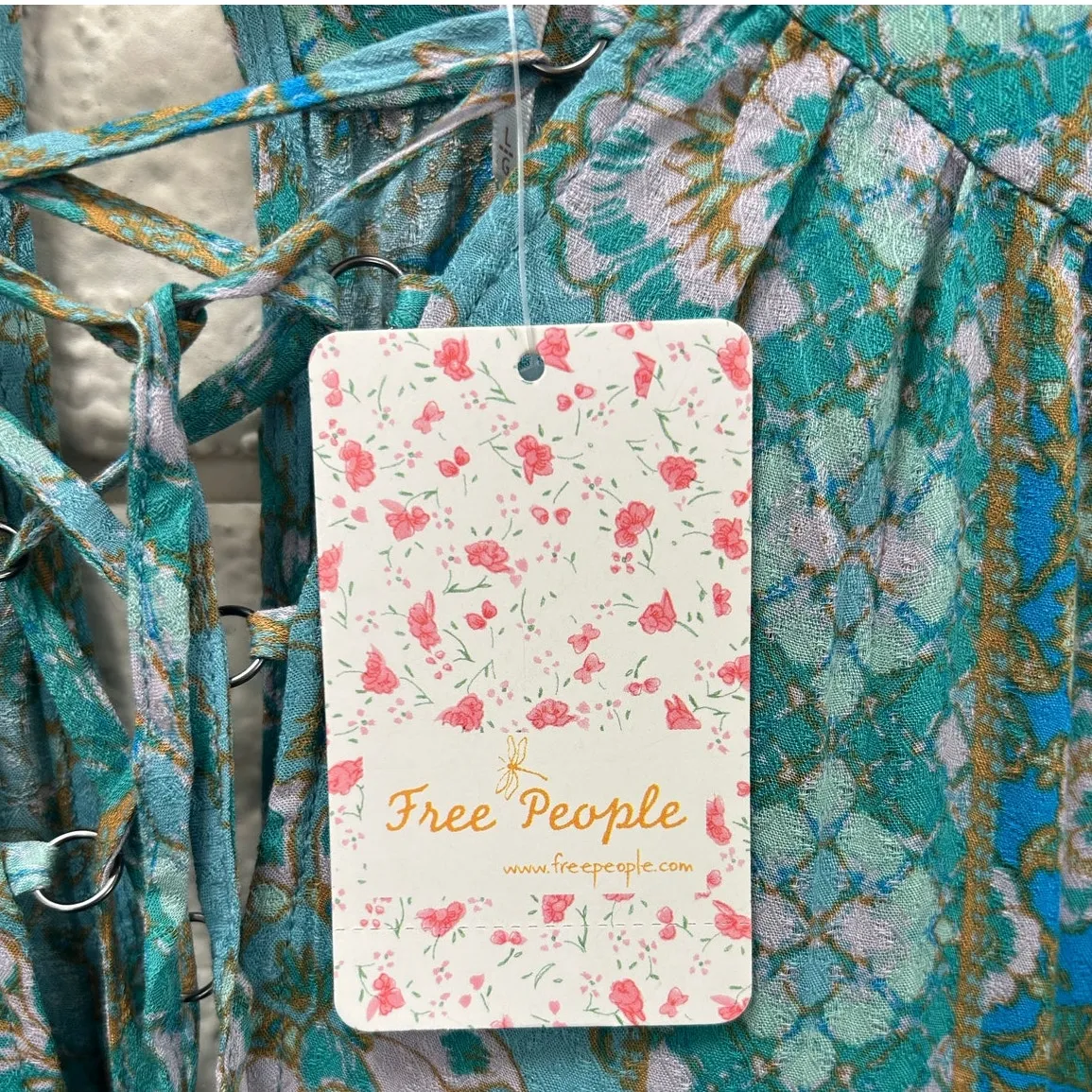 Free People Hanalei Bay Maxi Dress Hawaii Breeze Combo. size L NWT - Image 11