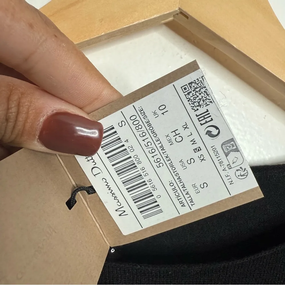 Massimo Dutti NWT Women’s Wool Blend Knit Boat Neck Sweater Black Size Small - Image 5