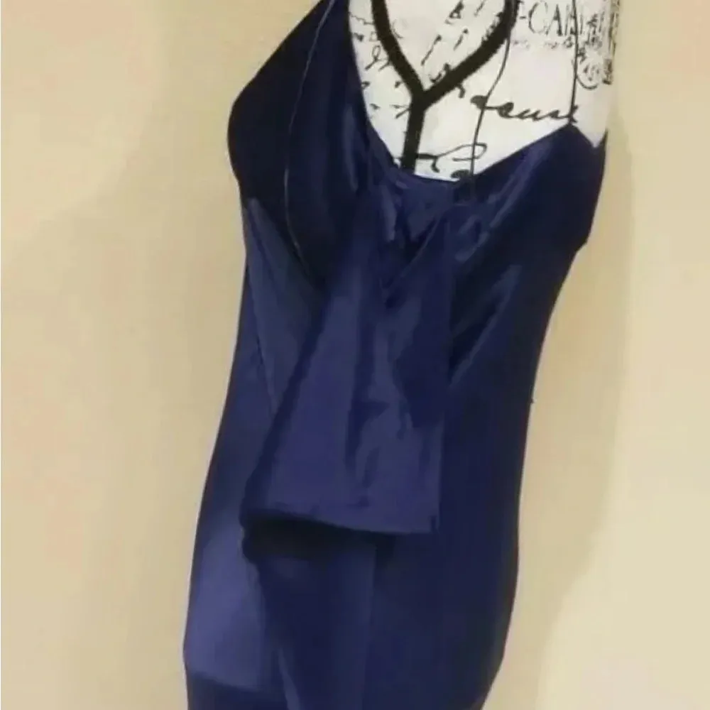 Something navy blue satin dress formal gown or prom dress - Image 7