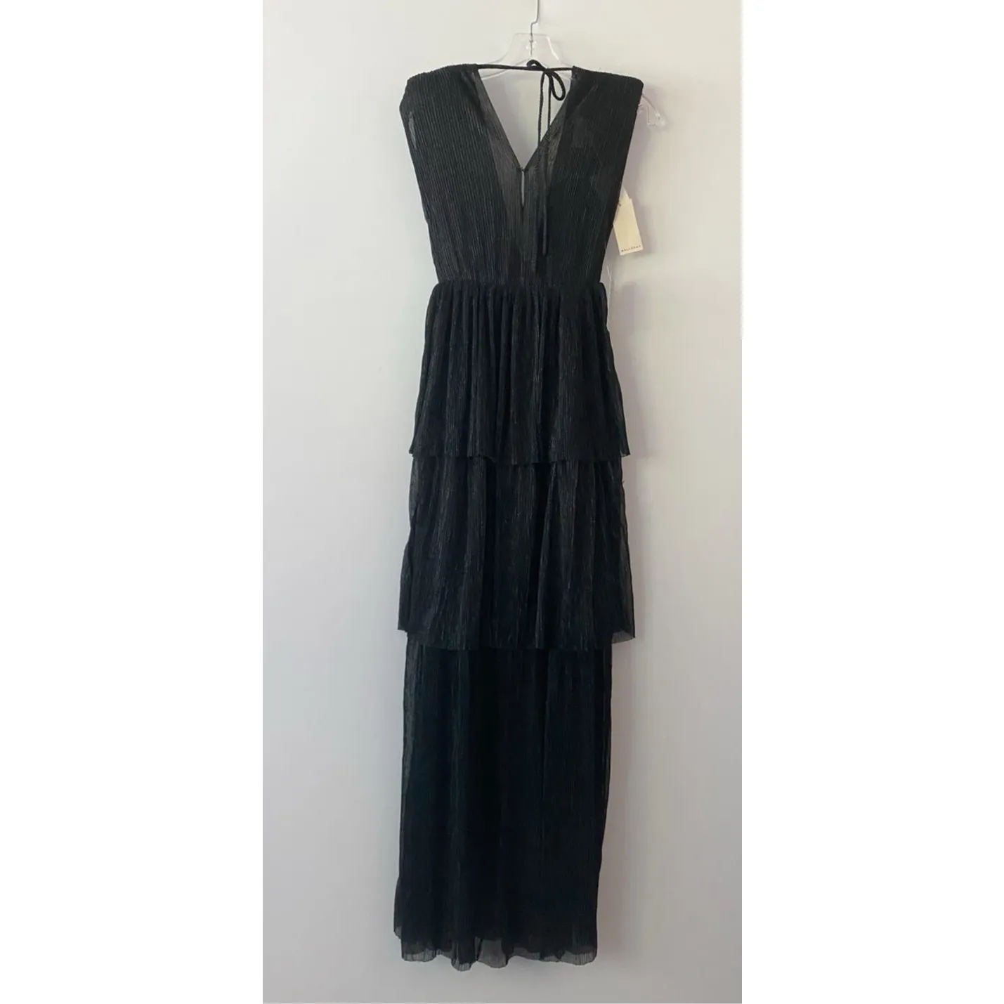 Melloday V-Neck Sheer Metallic Tiered Maxi Dress‎ - XS NWT - Image 3