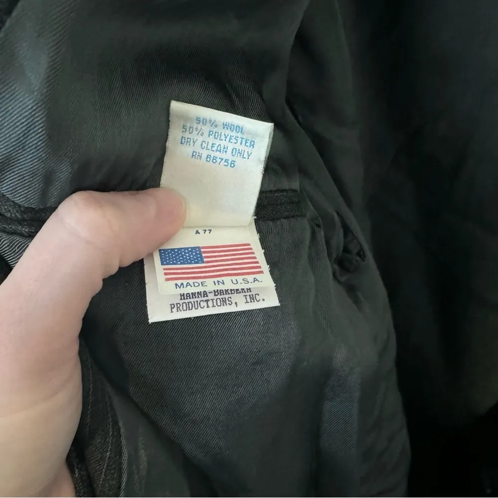 Vintage RARE 1994 TOO CUTE pinstripe Flintstones embroidered Oversized blazer Size XL - Image 6