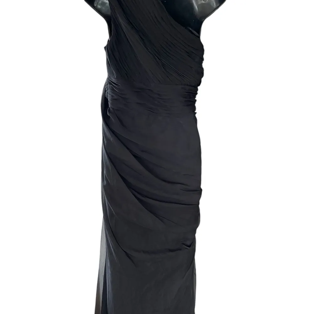 Adrianna Papell black floral embellished drape maxi night dress size 8 - Image 5
