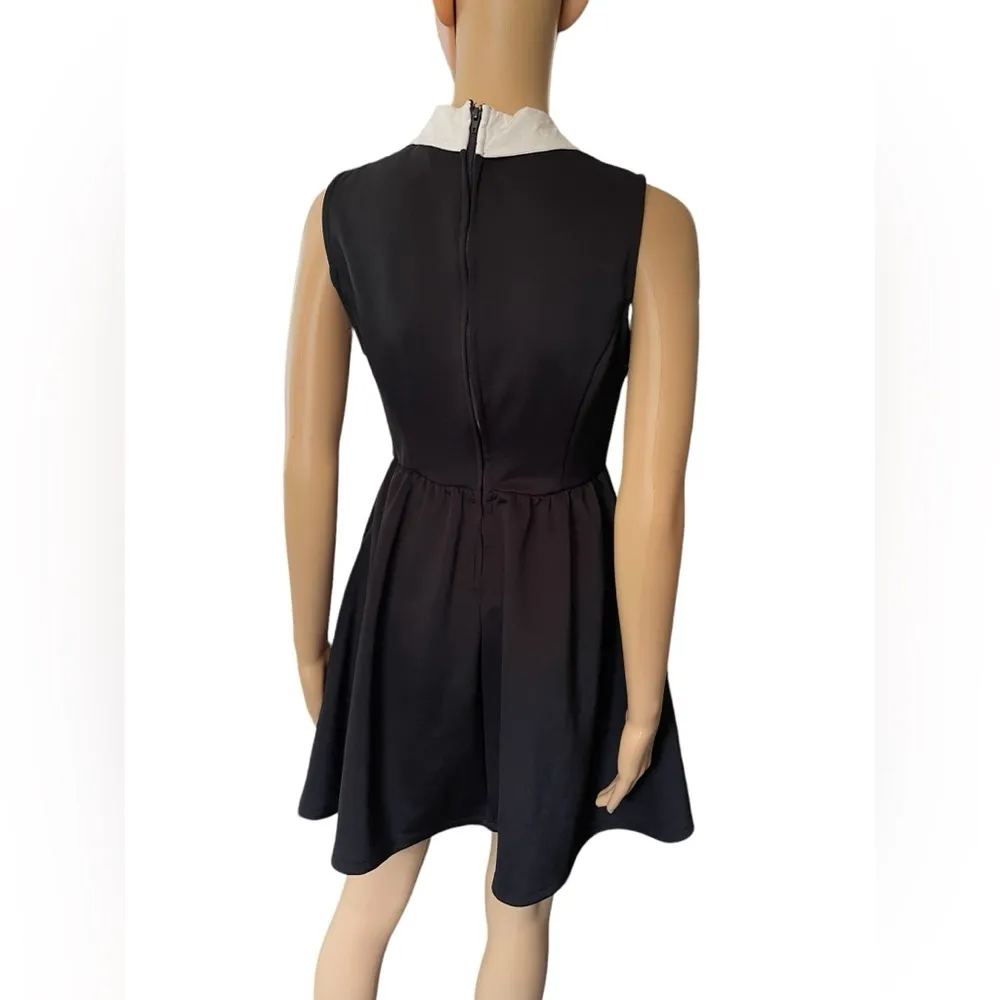 Hot Topic Black White Death's-Head Moth Witchy Goth Magick Collared Mini Dress - Image 5