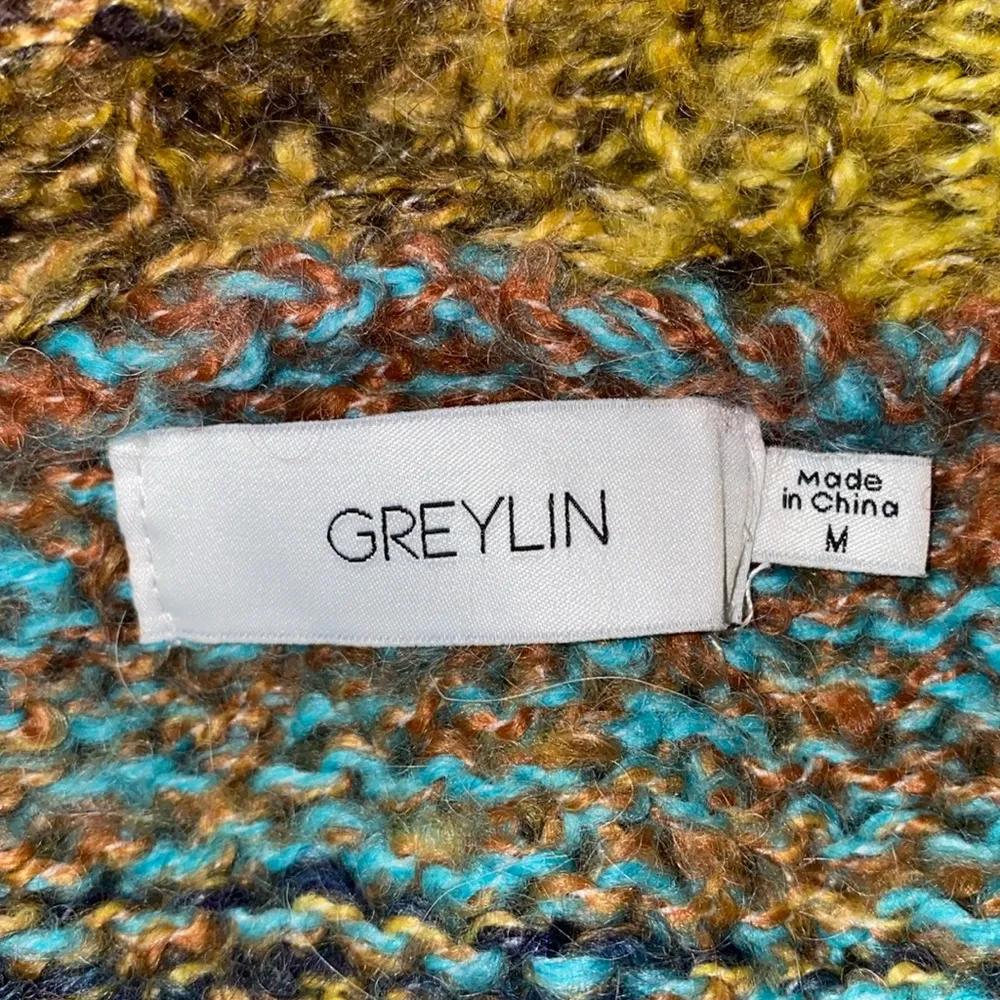 ANTHROPOLOGIE GREYLIN Natalia fringe wrap knit wool sweater blanket NEW size M - Image 5