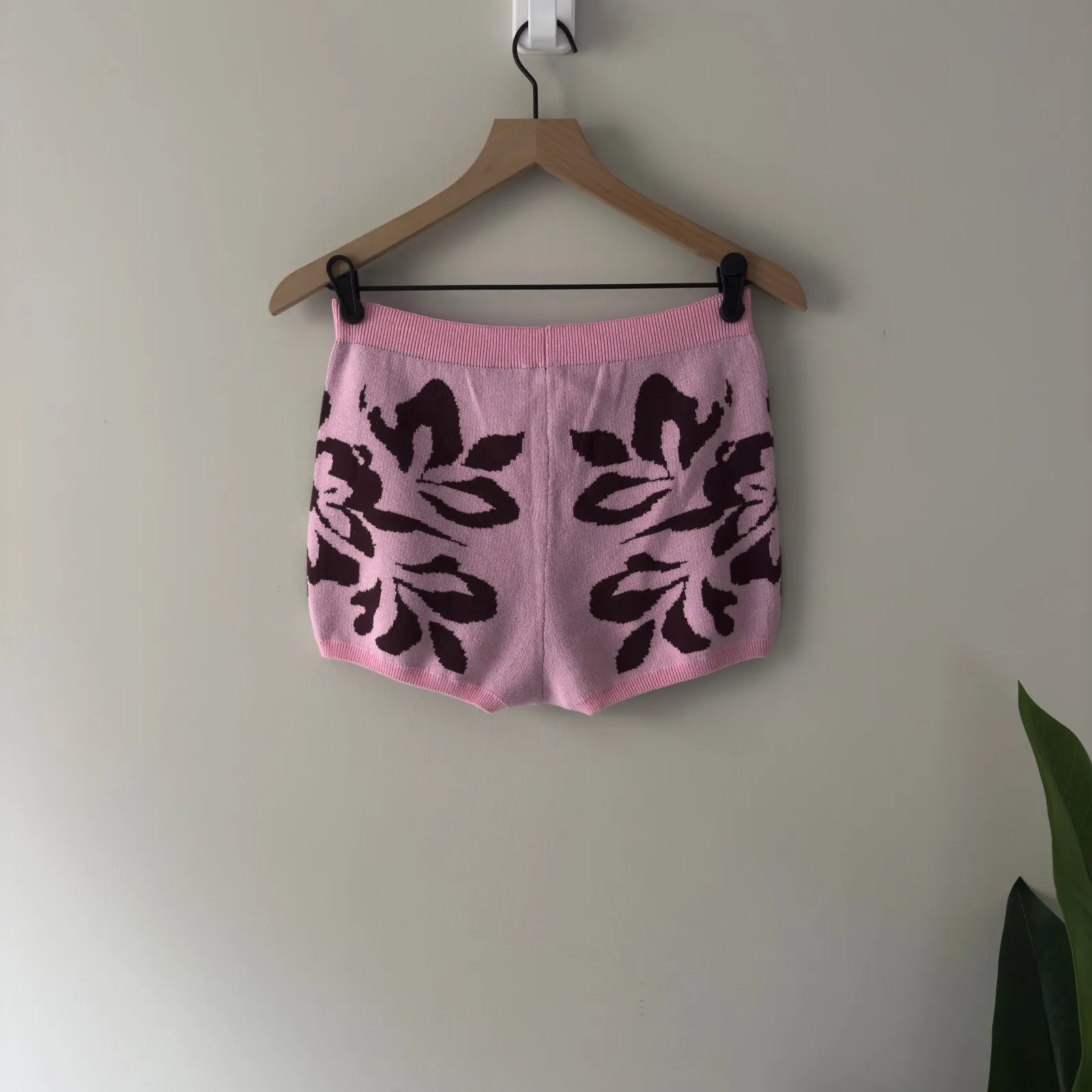 Free People Kaia Swit Shorts in Bright Lilac Combo Pink Floral Knit Micro Short - Image 4