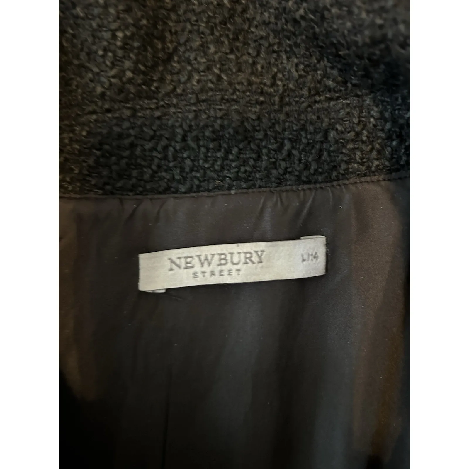 Tweed Sheath Dress Black With Gold‎ Braid Chain Trim Lined Made In India L/14 - Image 8