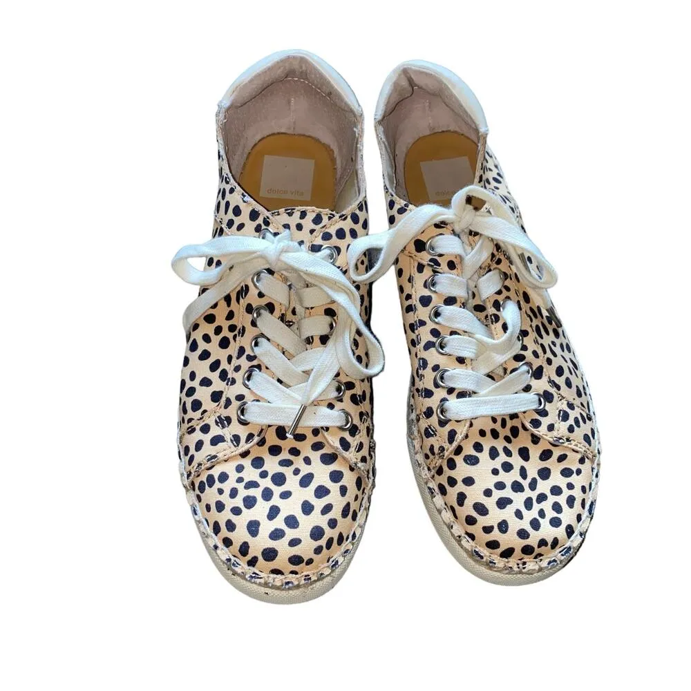 Dolce Vita Morris Leopard Espadrille Lace Up Sneakers Size 9M - Image 2