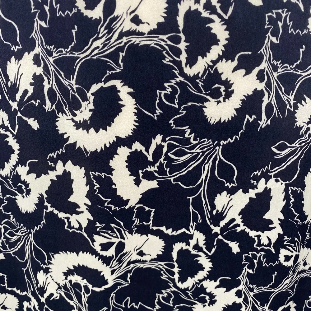 Rag & Bone X Liberty Silk Dress Floral Print Hidden Button V Neck Black Womens M - Image 13