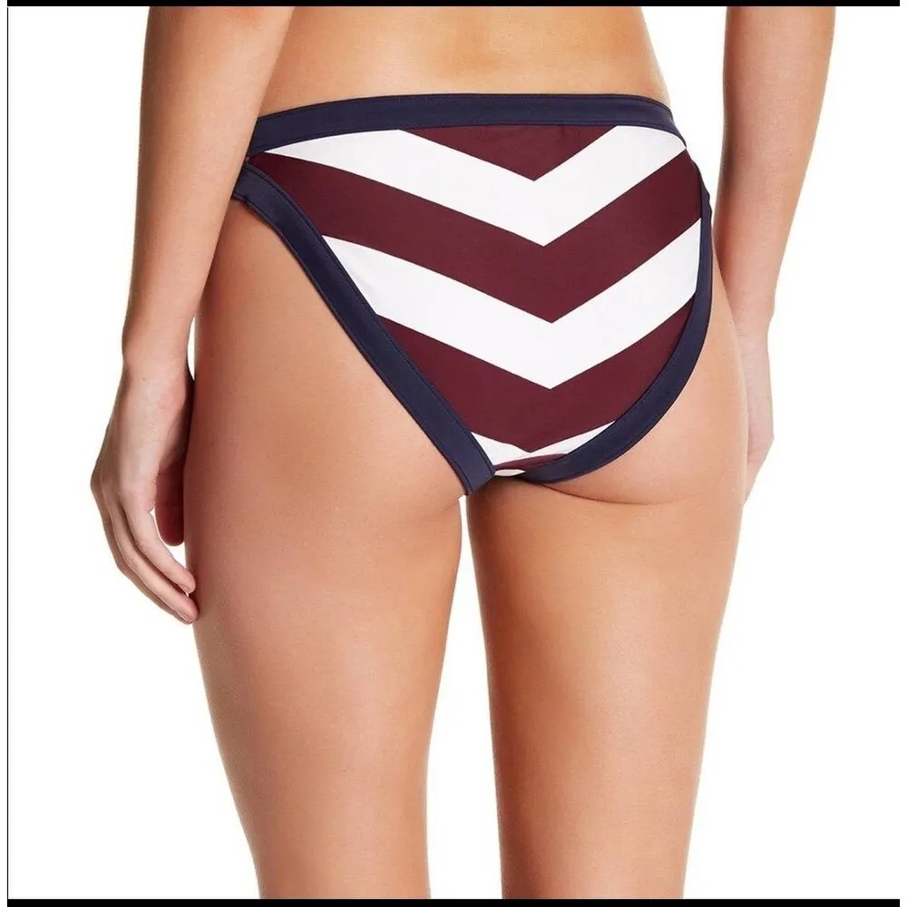 Ted Baker Rowing Striped Navy/Burgandy/White Swim Bikini Bottom - Image 8