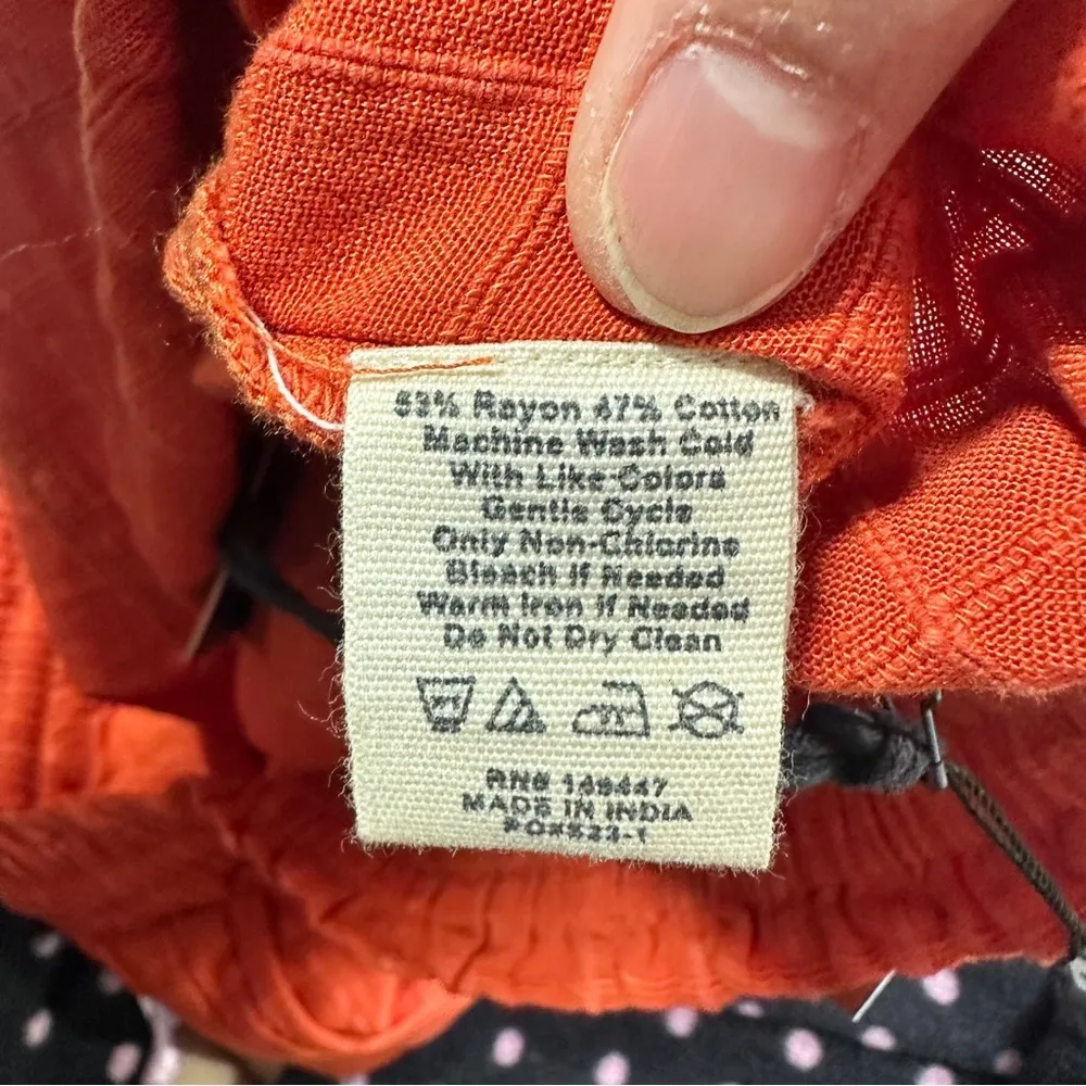 NWT The Normal Brand Women’s Freshwater Paperbag Shorts in Oasis Cayenne Size M Orange Size M - Image 9