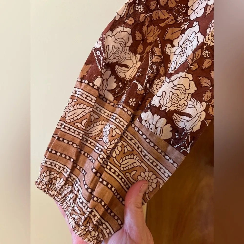 Nasir Button Up Shirt Floral Top Organic Cotton Blouse NWT Large - Image 7