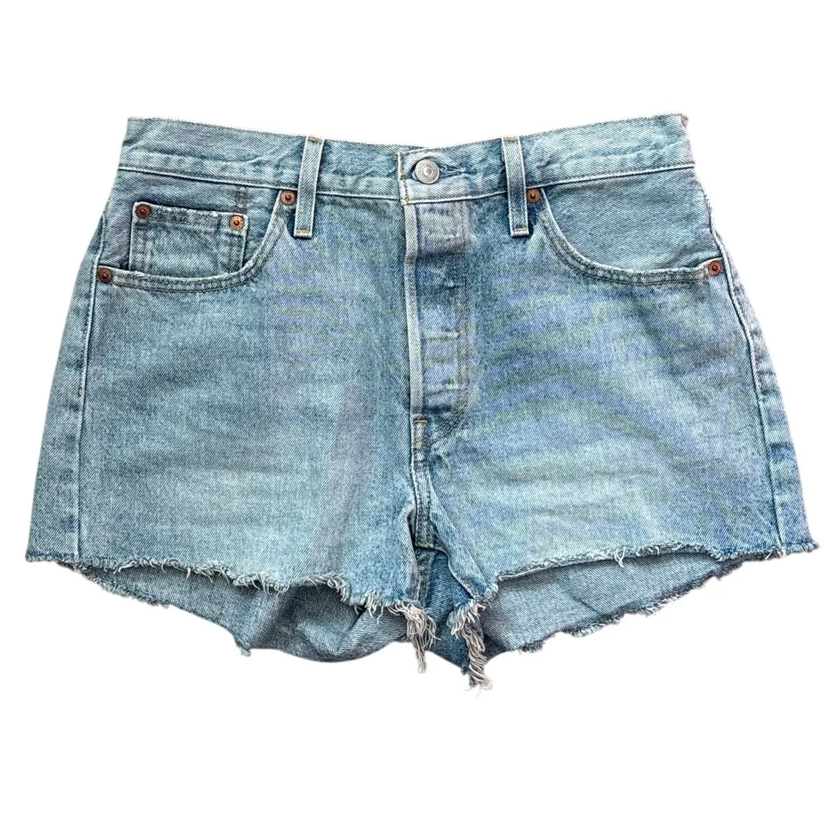 Levi's  501‎ Light Wash Micro Vibes Shorts Size 29 - Image 5
