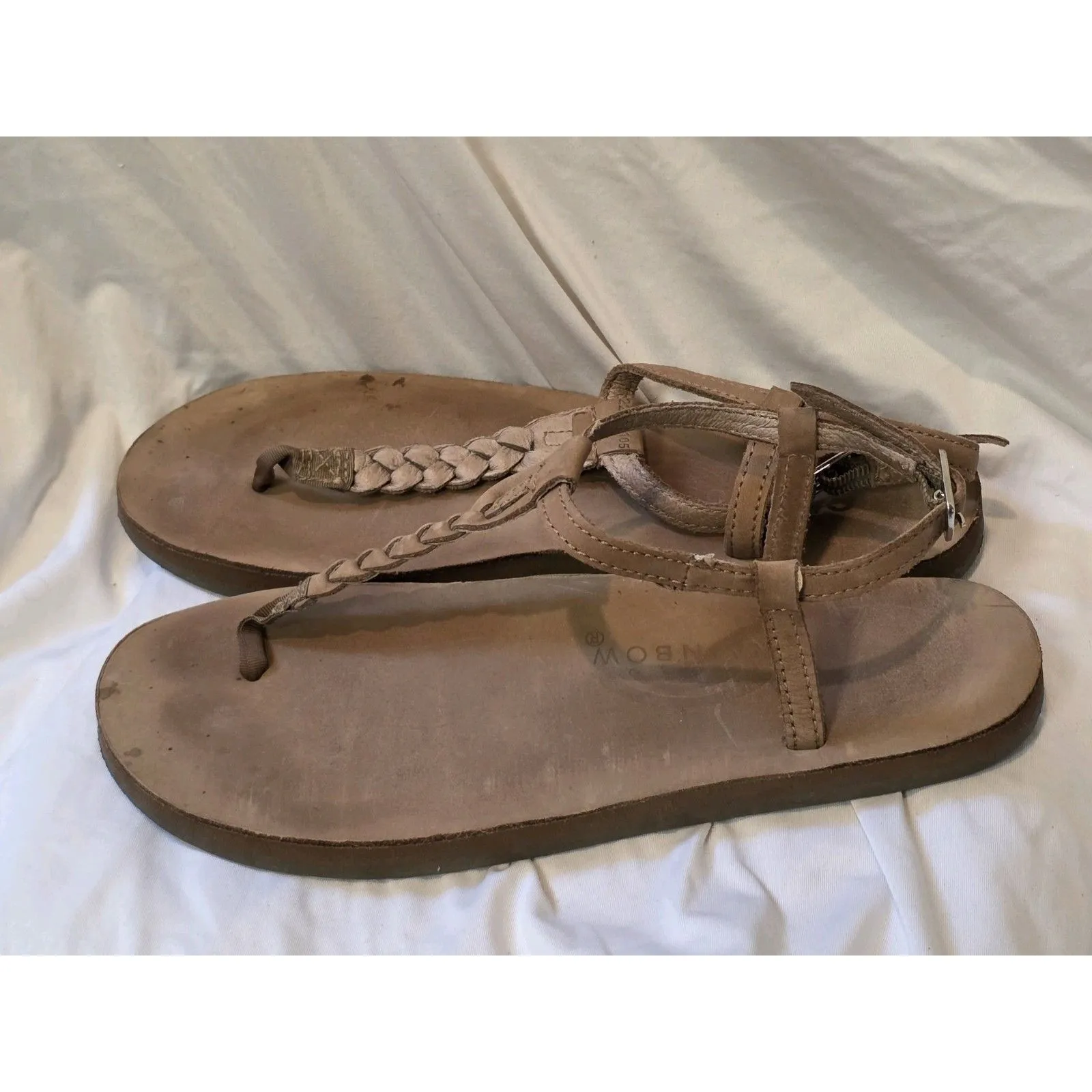 Rainbow T Street Leather Women’s Sandals Lightly Worn Size 9 Boho Beachy Travel - Image 4