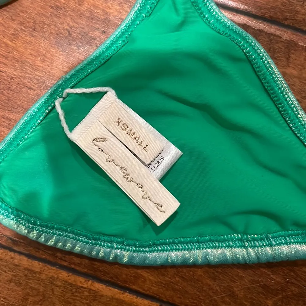 Love wave Green Metallic Bikini Top - Image 4