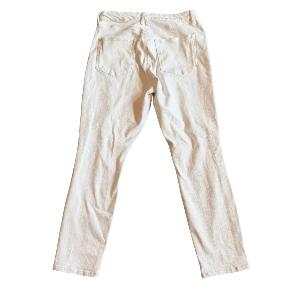 Good American Good Waist White Distressed Jeans Skinny Fit Stretch Size 14 Women - Image 8