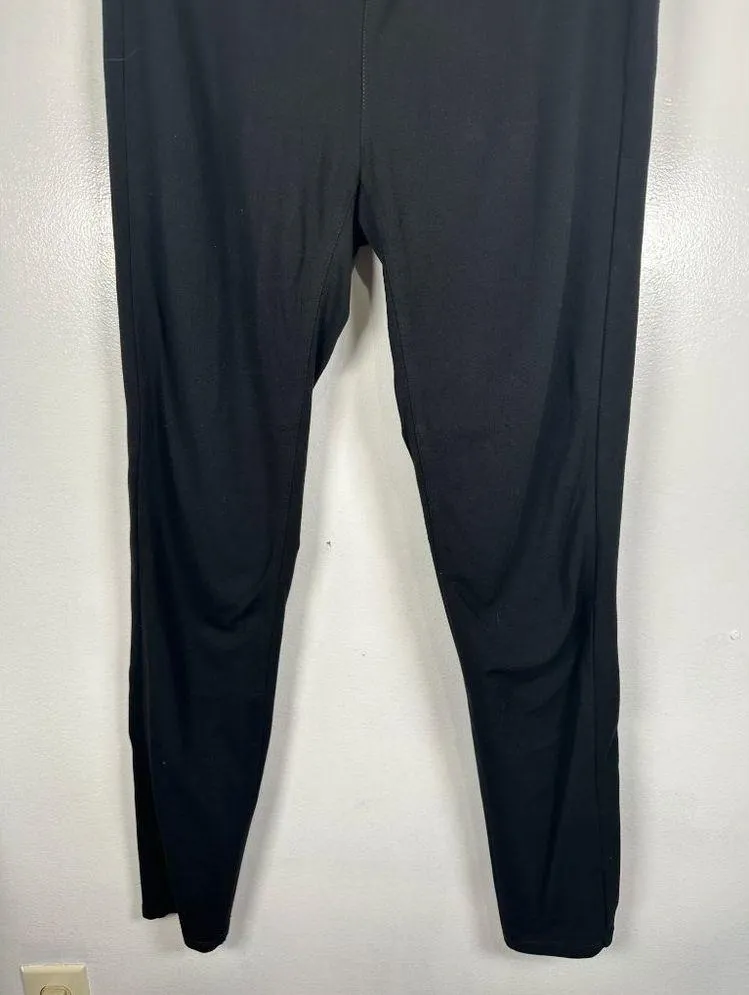 Womens Pants Small Black Elastic Waist Pull On Leggings Solid Stre - Image 8