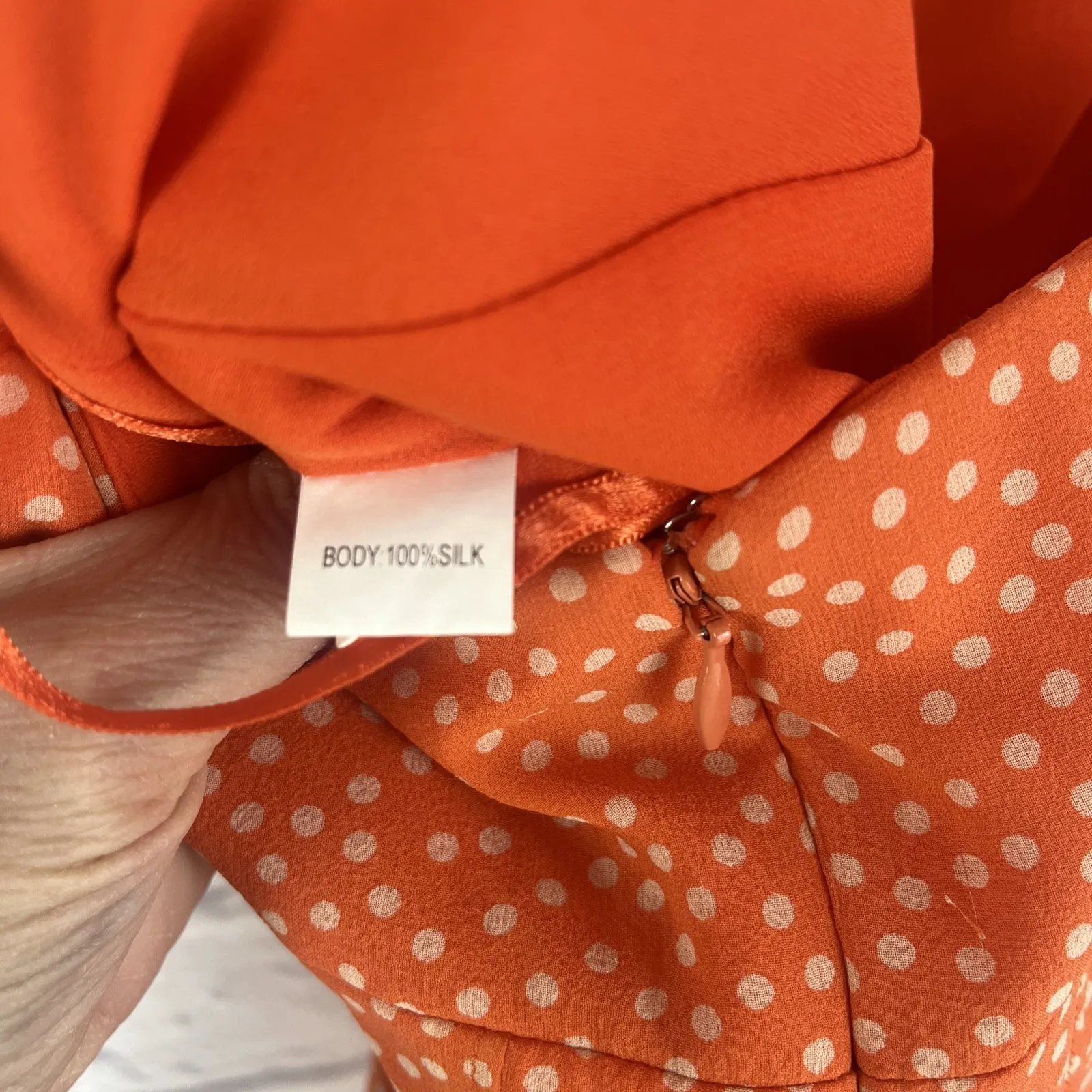 Kay Unger 100% Silk Polka Dot Ribbon Feminine Retro Whimsical Dress Size 8 - Image 8