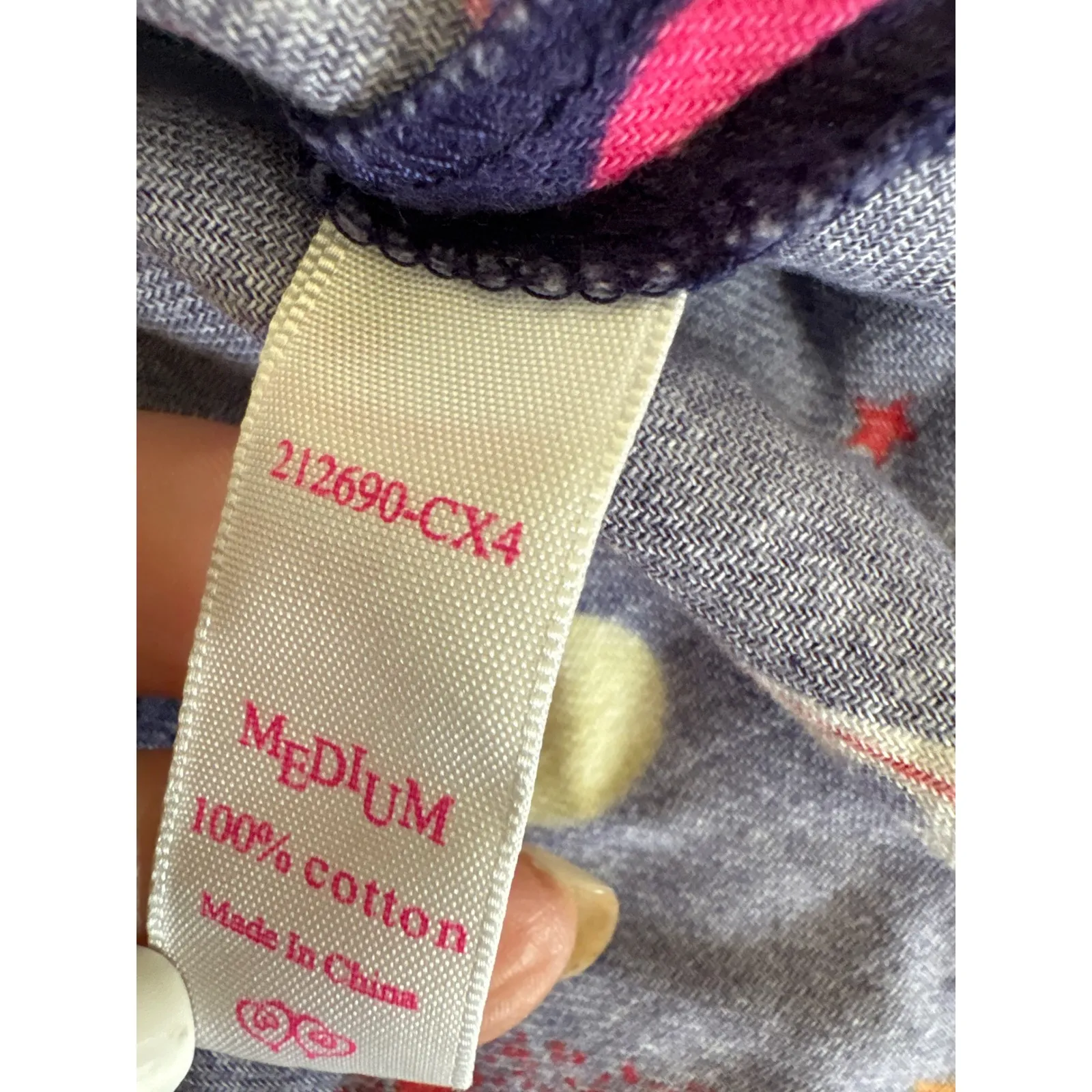 Vintage y2k Victoria's Secret Pajama Top Purple Rocket Stars Print Medium - Image 5