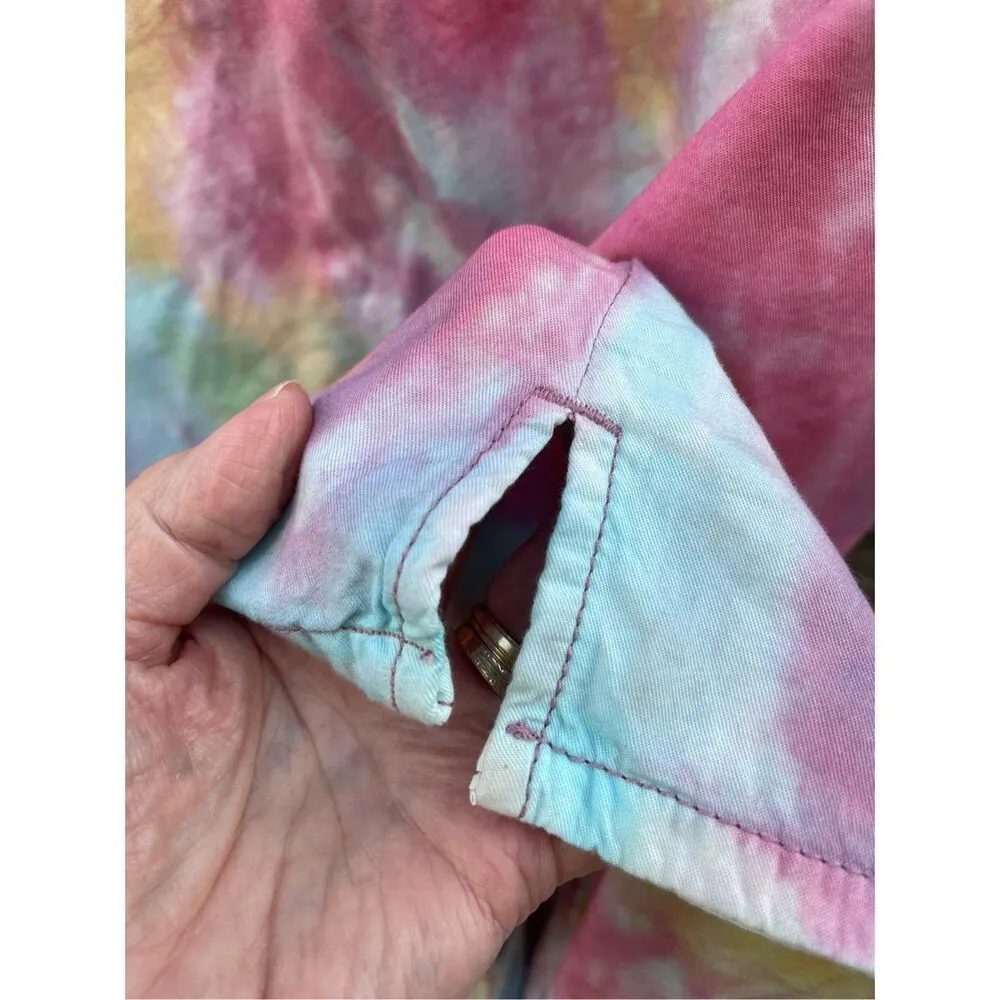 BP. Size S button front tie dye cotton blend blouse. - Image 4