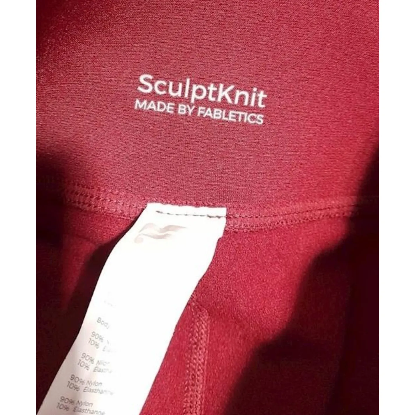 NWT Fabletics SculptKnit High Waist Leggings Sz. Large Red Flattering Sculpting - Image 9