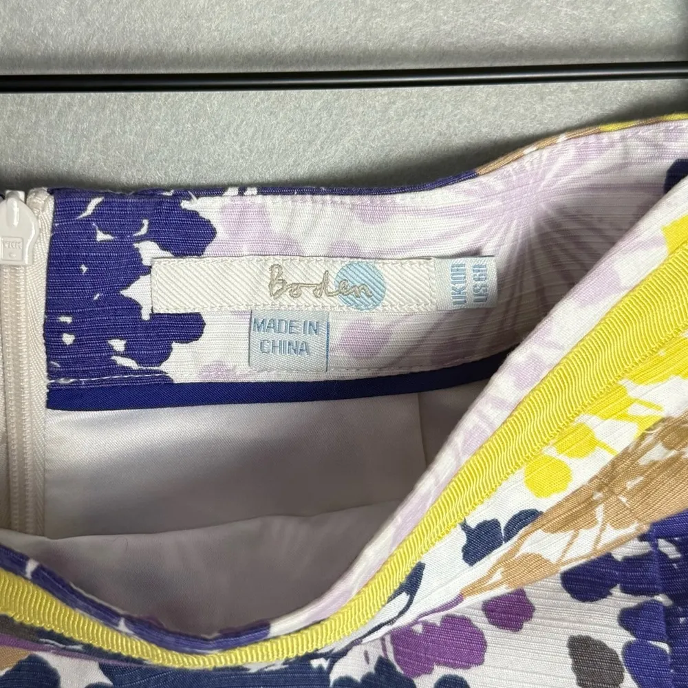 Boden Women’s Multicolor Floral Pencil Skirt Cotton Blend Spring size 6R Yellow - Image 6