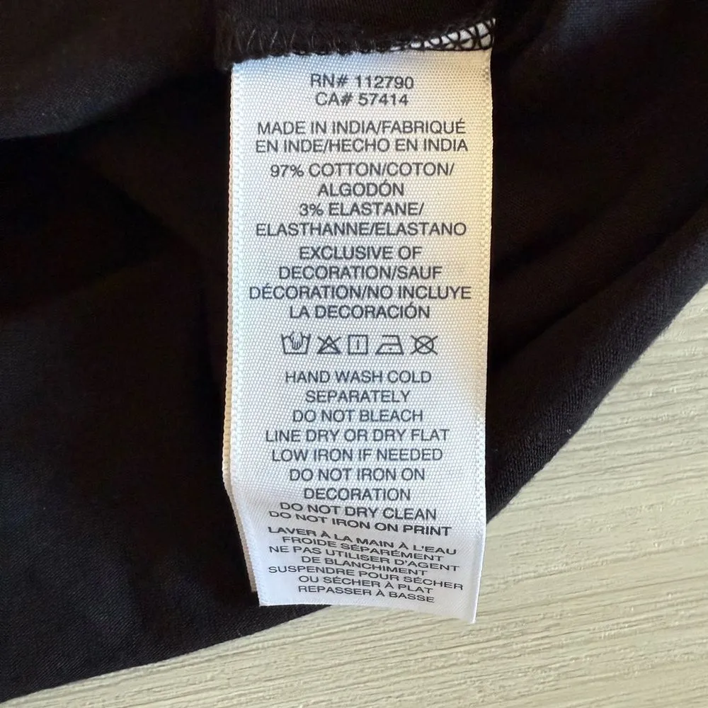 True Religion Ringer Baby Tee with Crystal Logo Black Small NWOT - Image 7