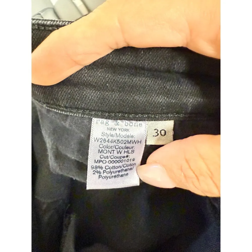 Rag & Bone The Dre Low-Rise Slim Denim Boyfriend Jeans Mont w/ Holes Women's 30 - Image 4