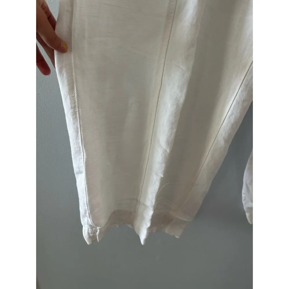 Lane Bryant Pants Women's 14/16 White Linen Drawstring Coastal Beachy Lagenlook - Image 7