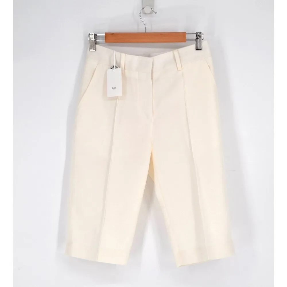 NEW Frankie Shop Bryne Pedal Pushovers Ivory Women's M Knee Length Chino Shorts White Size M - Image 3