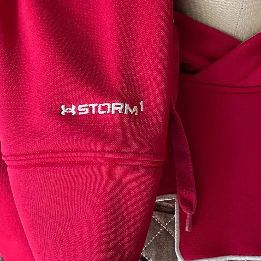 UNDER ARMOUR Hot Pink Camo Hoodie Waterproof Storm Caliber Sweatshirt ~ XS - Image 4