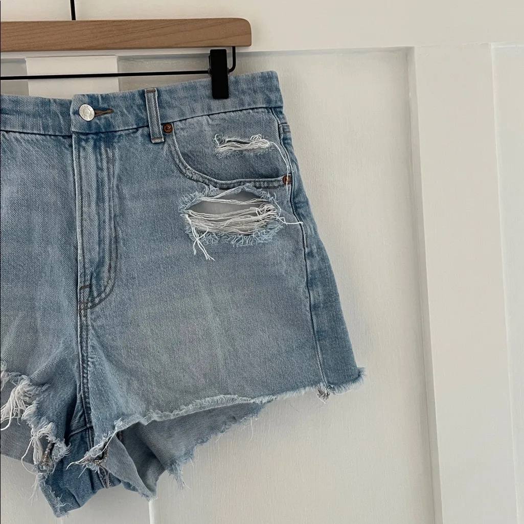 AMERICAN EAGLE Strigid Curvy 90s Boyfriend Short High Rise Distressed Size 12 - Image 5