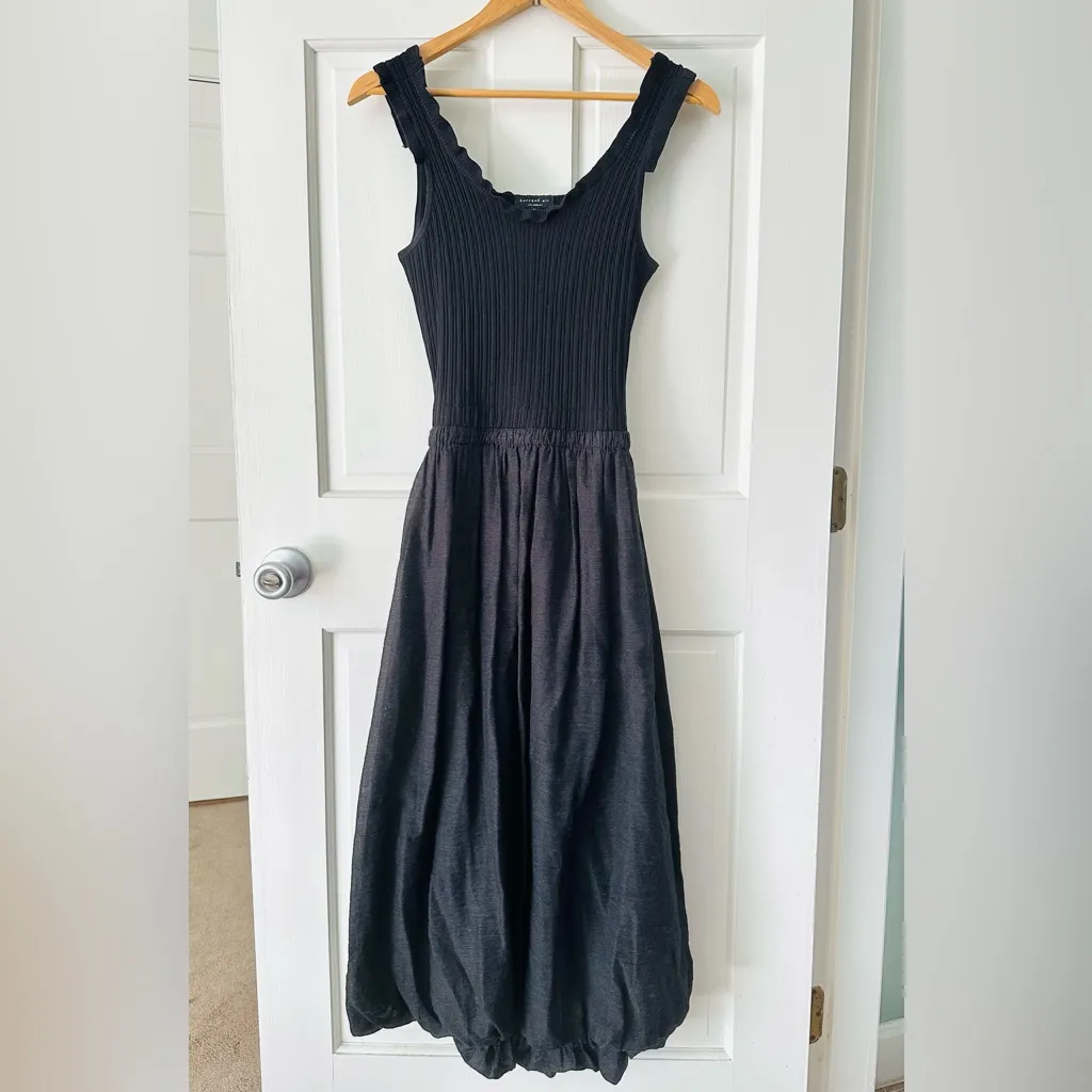 CURRENT AIR Anthropologie Ribbed Sleeveless Tank Midi Dress Black Size M - Image 3