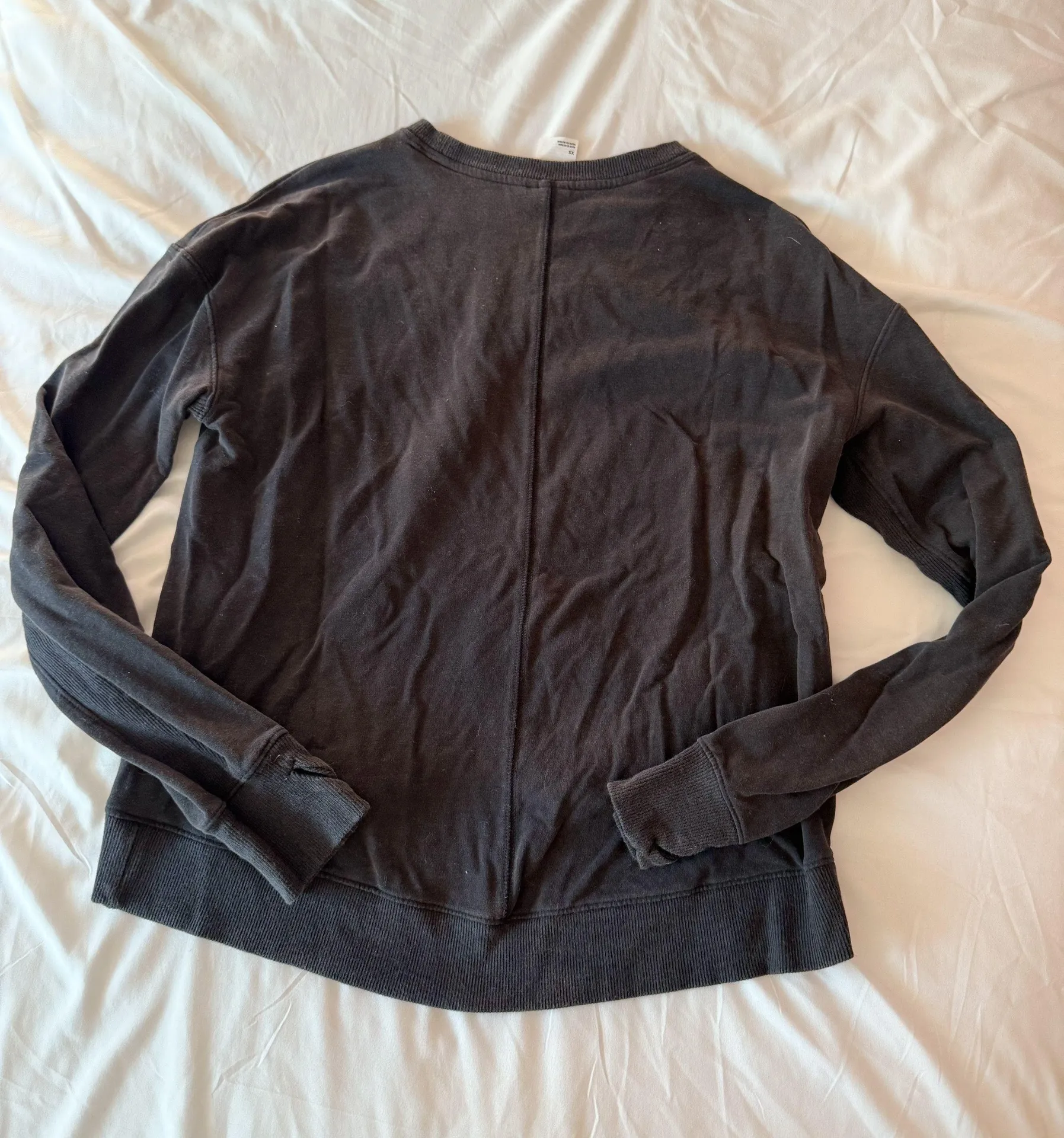 Black Long Sleeve Lightweight Sweatshirt Size XS - Image 2