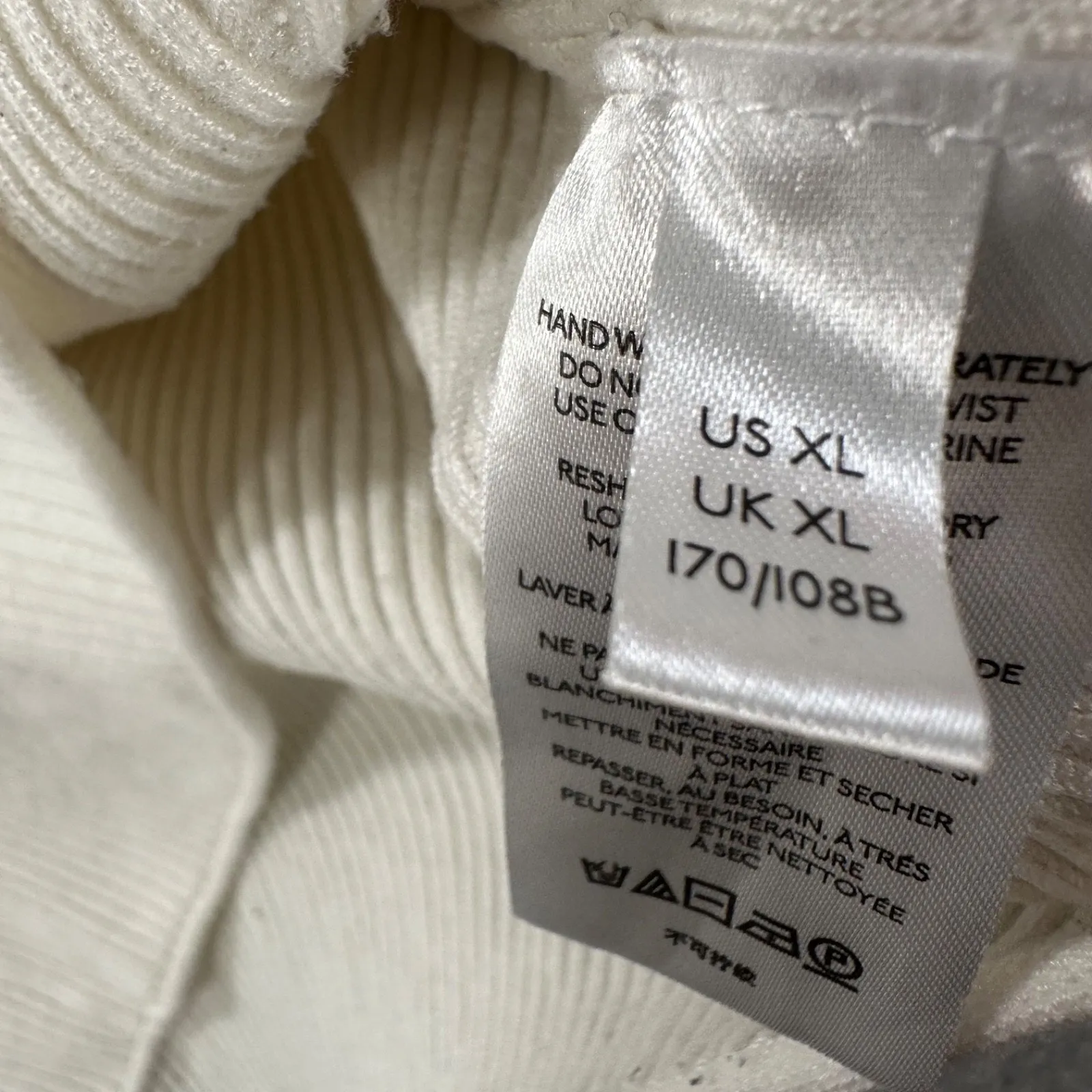 Maeve Anthropologie Ribbed Turtleneck Sweater Womens X-Large Ivory Slit Sleeve - Image 9