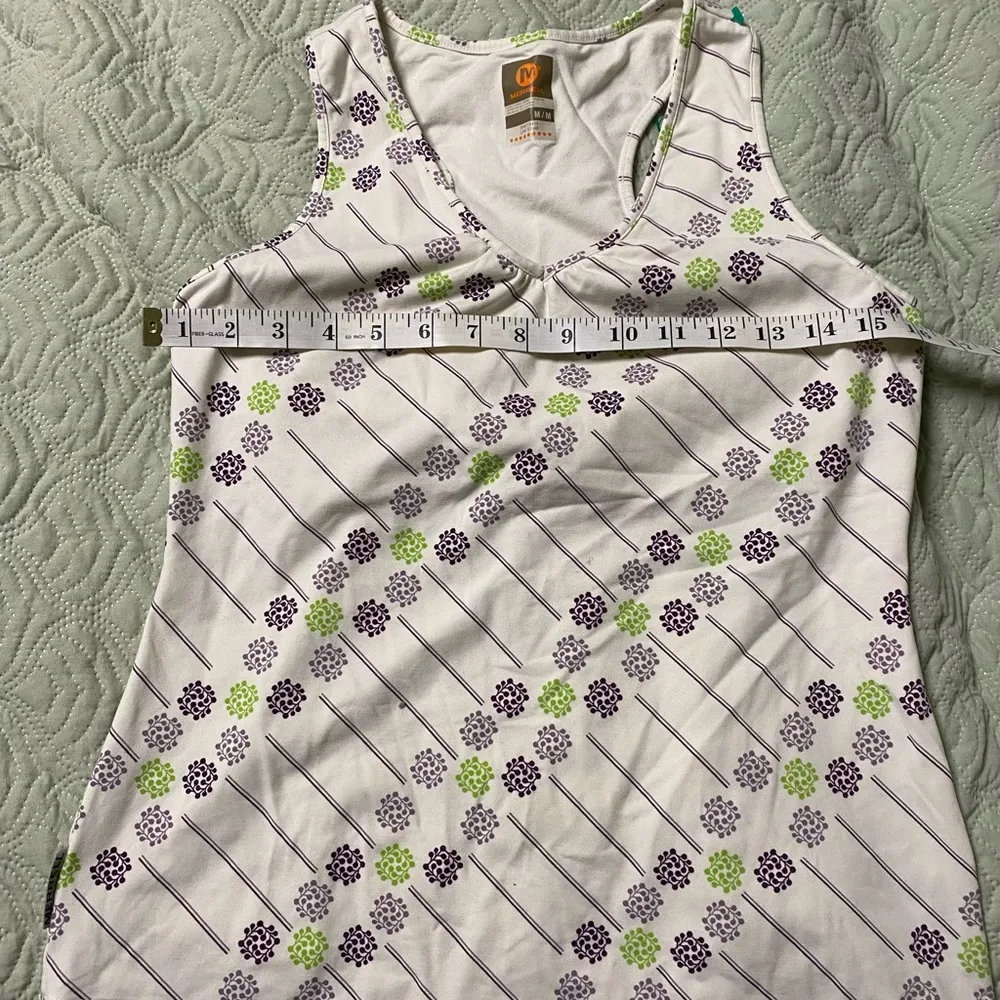 Merrell Green Purple Built In Bra Active Tank Top Medium - Image 3