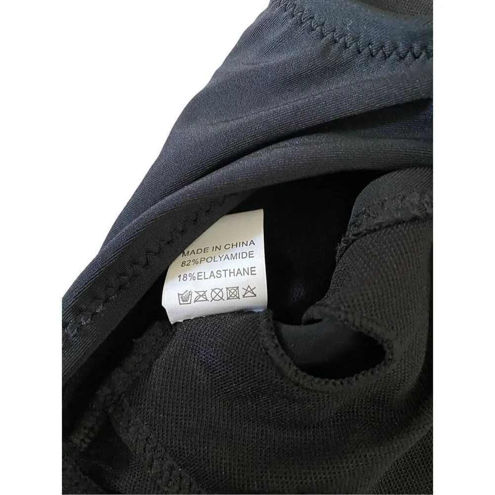 Crossover Corset Style Bikini Top Swimwear Beach Vacation Tie Back Black - Image 8