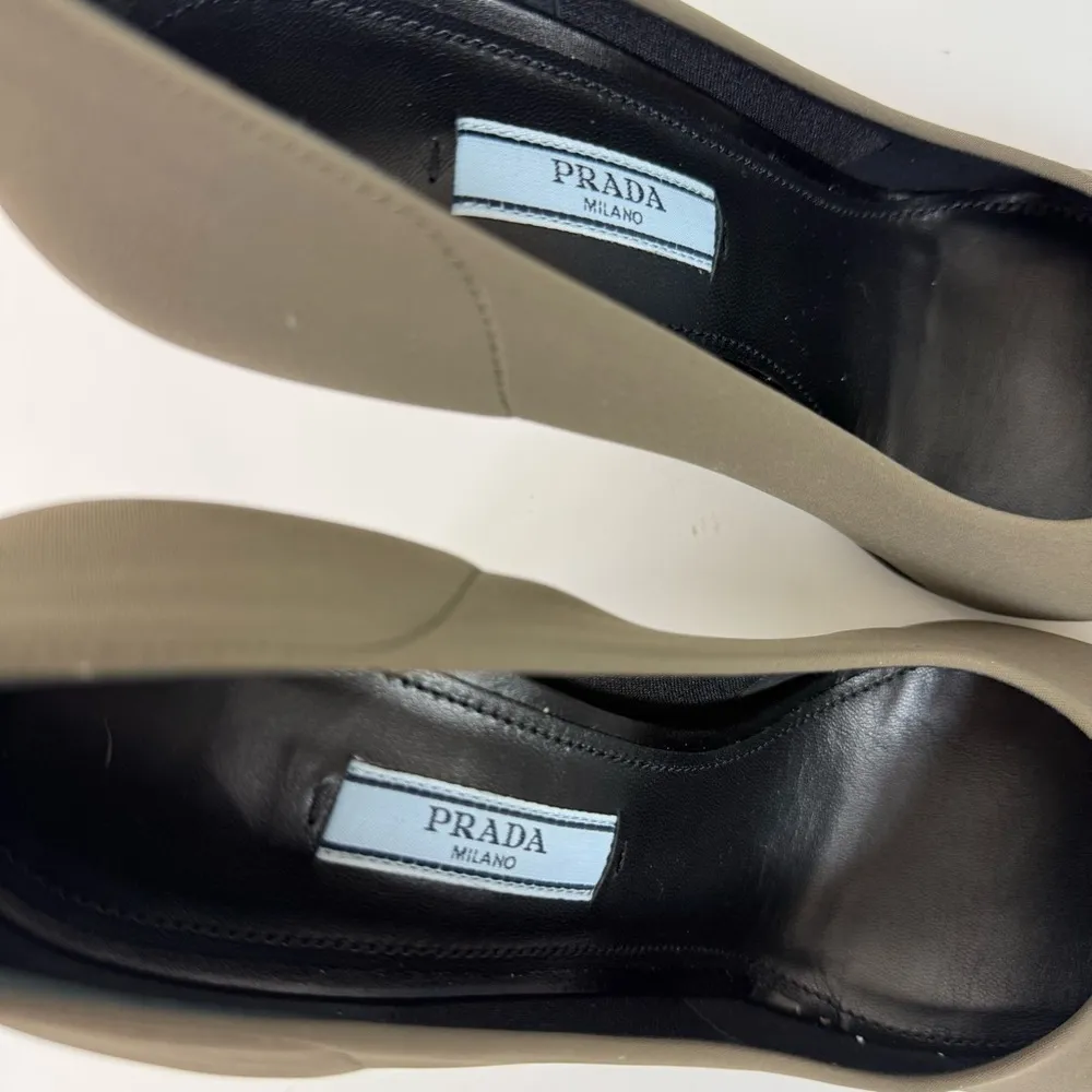 NEW in Box Prada Calzature Donna Tessuto Tech Green Mimetico Stiletto Heels 38.5 - Image 6