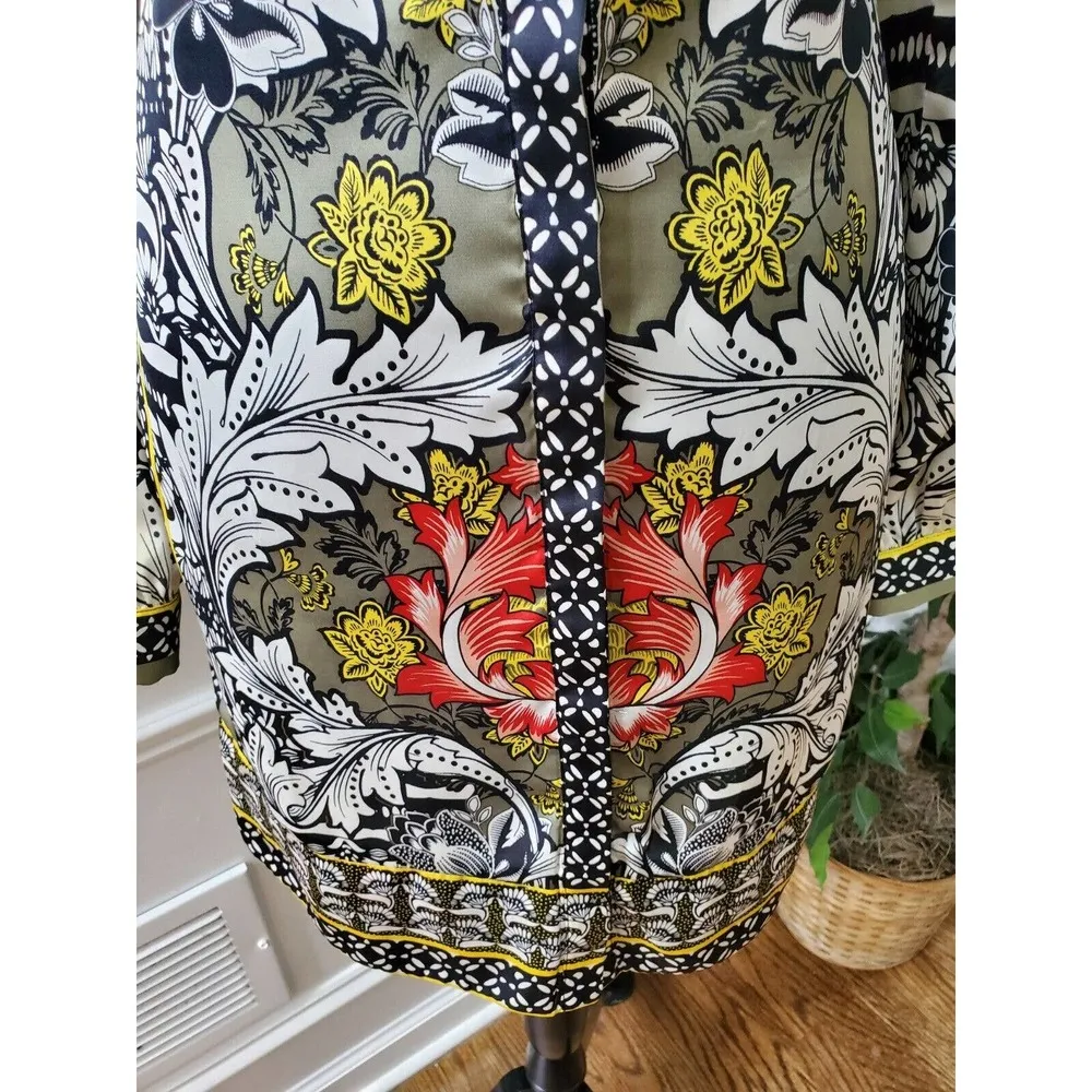 Bebe Women Multicolor Polyester Collared Long Sleeve Length Shirt Dress Size XS - Image 4