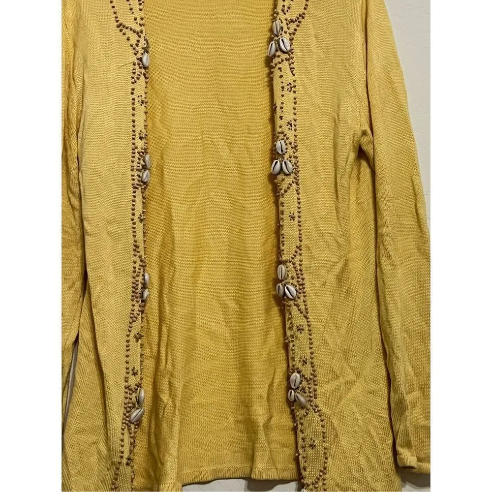 Soft surroundings beaded shell cardigan sweater M - Image 3