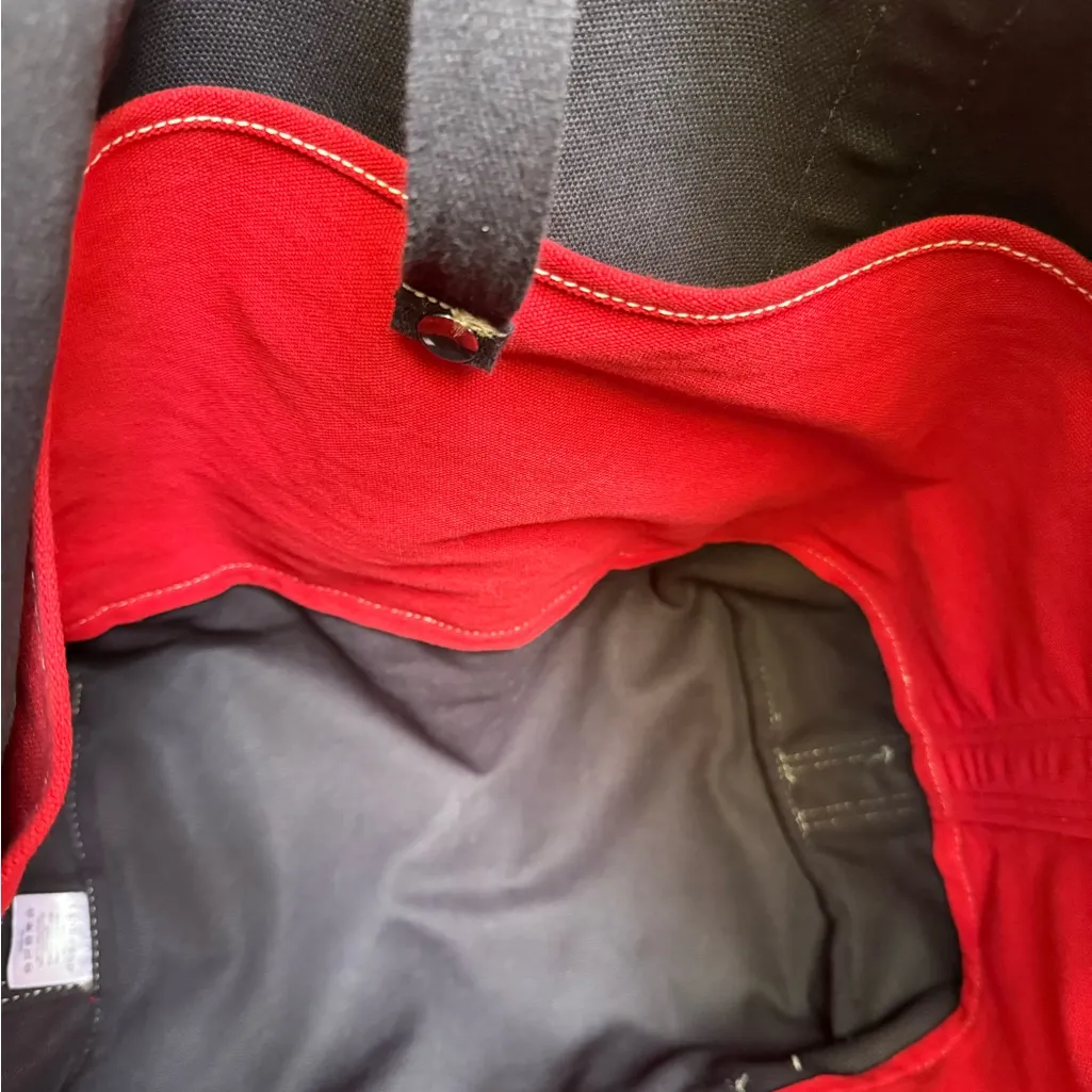 Vintage Lands’ End Extra Large Canvas Pocket Tote Navy Red Organizer XL Pockets - Image 12