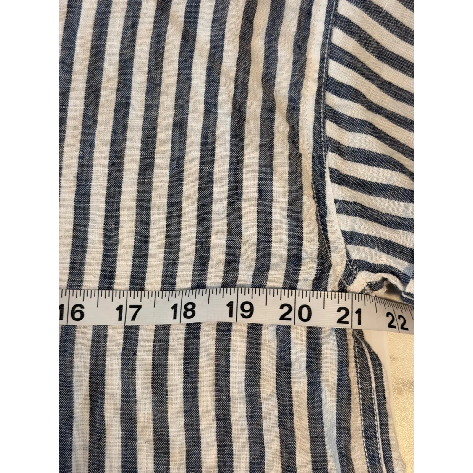 J. Crew Relaxed Fit Striped Linen Short Sleeve Button Down Shirt Womens Size S - Image 4