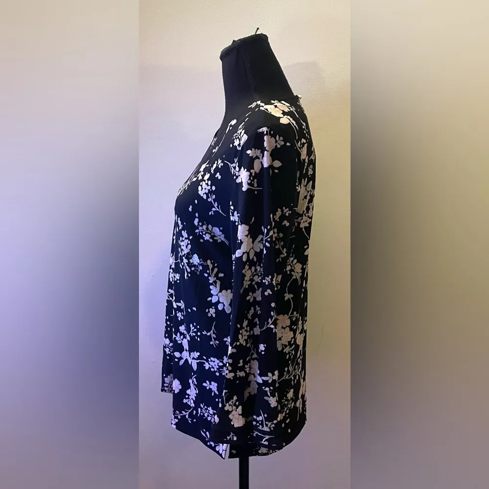 Karl Lagerfeld- Black and White Boxy Blouse Size L - Image 3