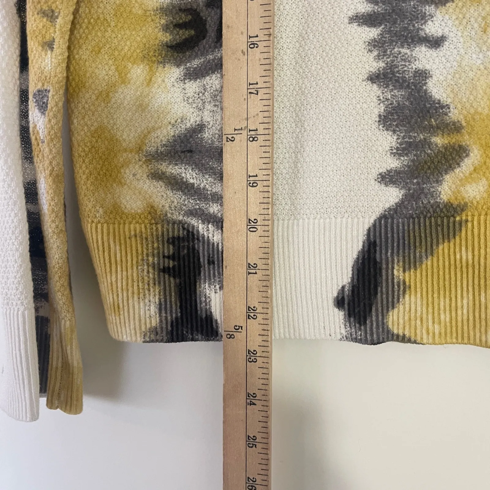 Lisa Todd Boho Tie Dye Crewneck Knit Sweater White Yellow Black Women's XS - Image 6